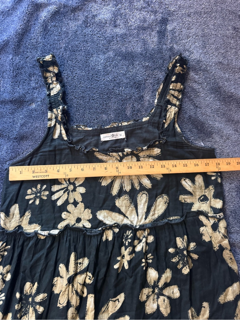 NATURAL LIFE Black Maxi Dress with Cream Floral Print - Picture 7 of 8